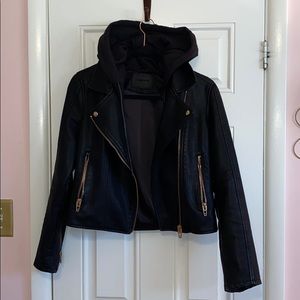 Faux-Leather Moto BlankNYC jacket